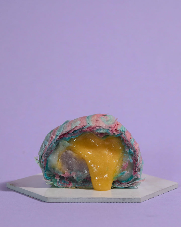 Taro salted egg lava mochi